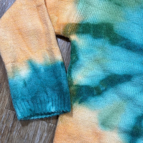 Princess Polly Sofie Tie-Dye Sweater EUC Size Large L XL Orange Green Pullover - Picture 6 of 14